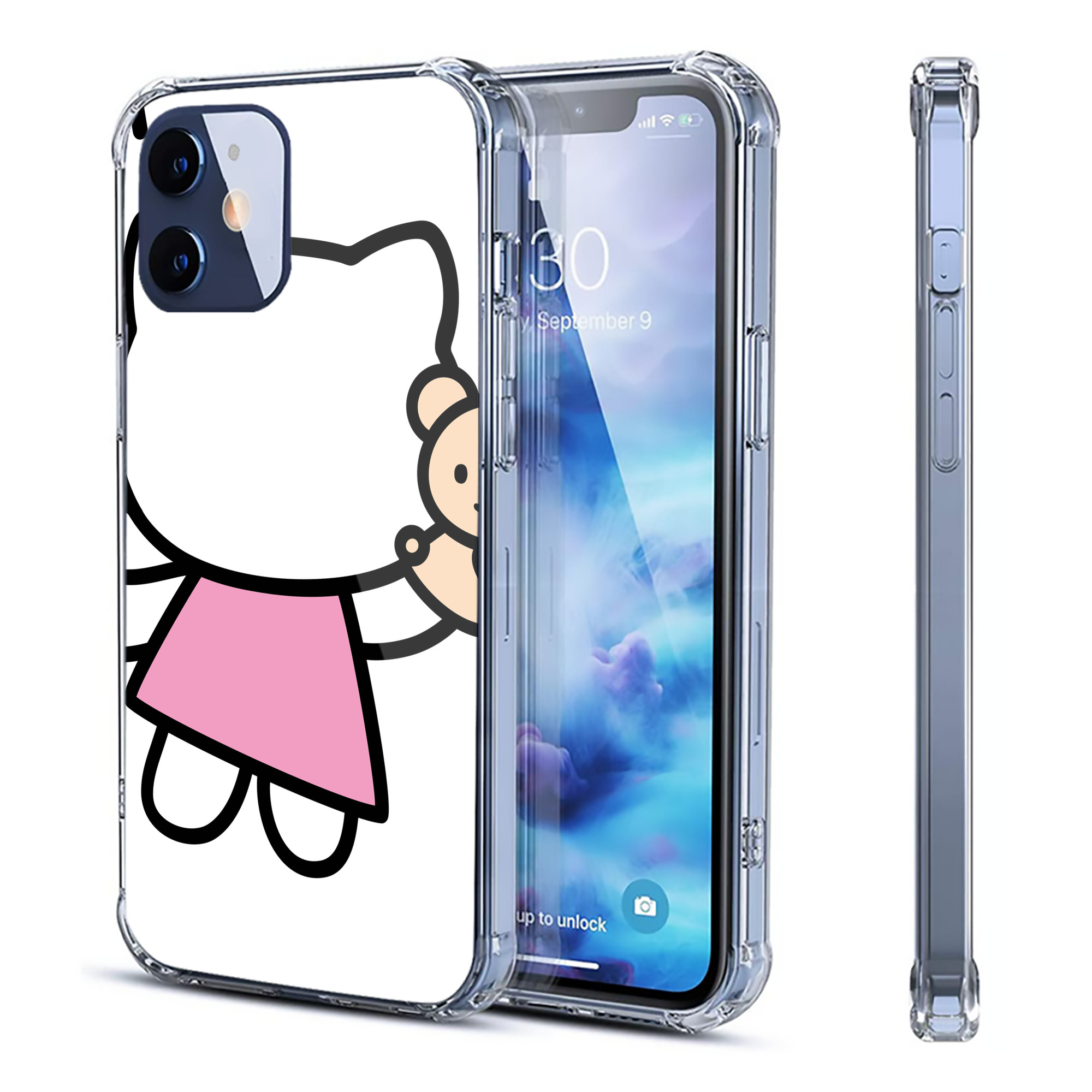 （画像用） Hello Kitty ハローキティ 【iPhone 12シリーズ対応】透明スマホケース（クリアソフトケース）